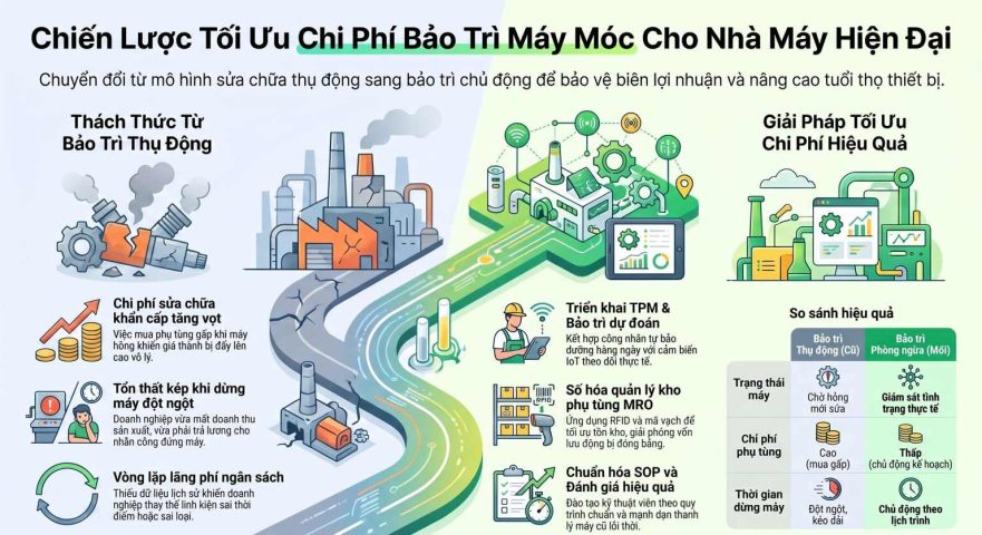 Các giải pháp giảm chi phí bảo trì máy móc tối ưu cho nhà máy