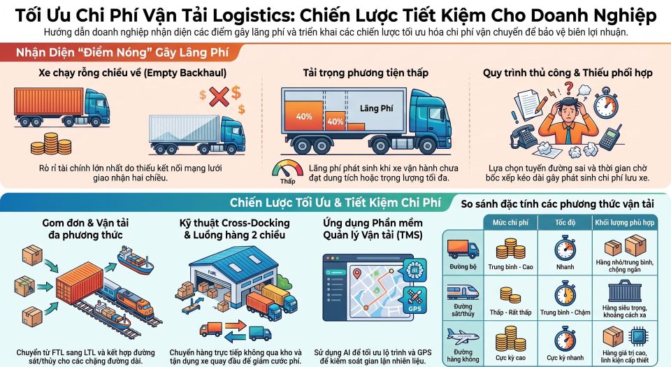 Tối ưu chi phí vận chuyển logistics: Chiến lược tiết kiệm cho doanh nghiệp