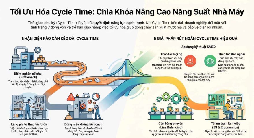 Các cách rút ngắn Cycle Time trong sản xuất tối ưu cho nhà máy