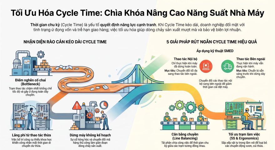 Các cách rút ngắn Cycle Time trong sản xuất tối ưu cho nhà máy