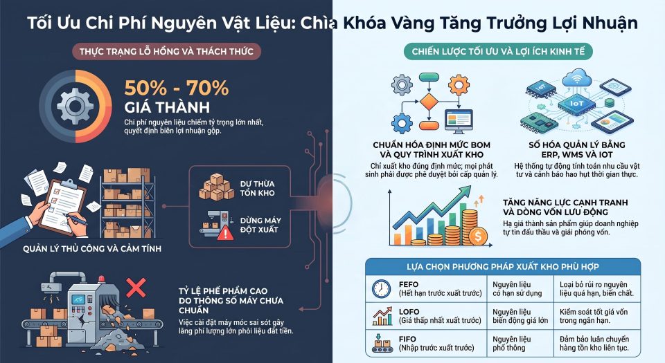 Tối ưu chi phí nguyên vật liệu: Chiến lược gia tăng lợi nhuận cho nhà máy