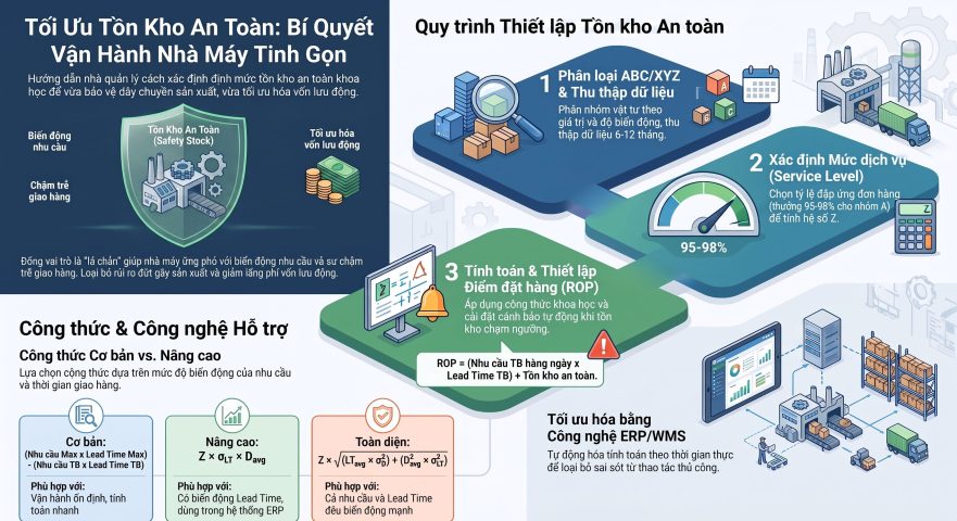 Hướng dẫn xác định định mức tồn kho an toàn tối ưu cho nhà máy