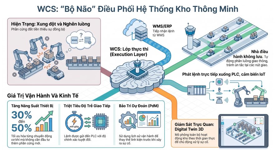 Phần mềm WCS cho kho thông minh: Giải pháp điều khiển tự động hóa