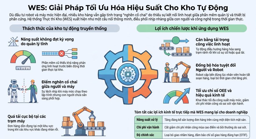 Lợi ích khi ứng dụng WES trong tự động hóa kho cho doanh nghiệp