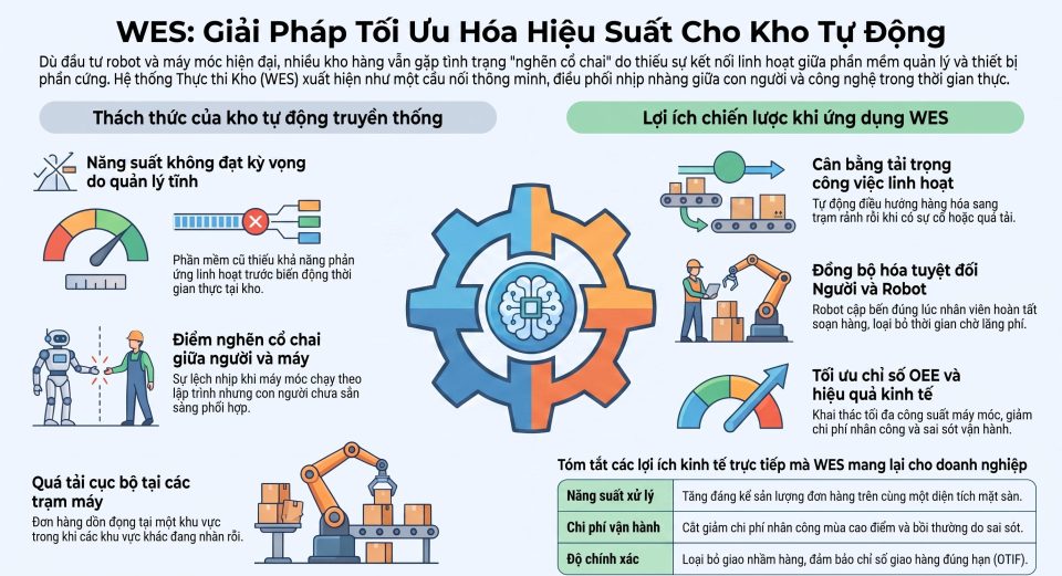 Lợi ích khi ứng dụng WES trong tự động hóa kho cho doanh nghiệp