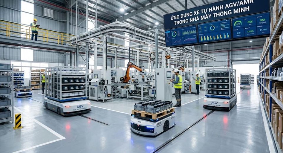 Xe tự hành AGV AMR trong nhà máy thông minh