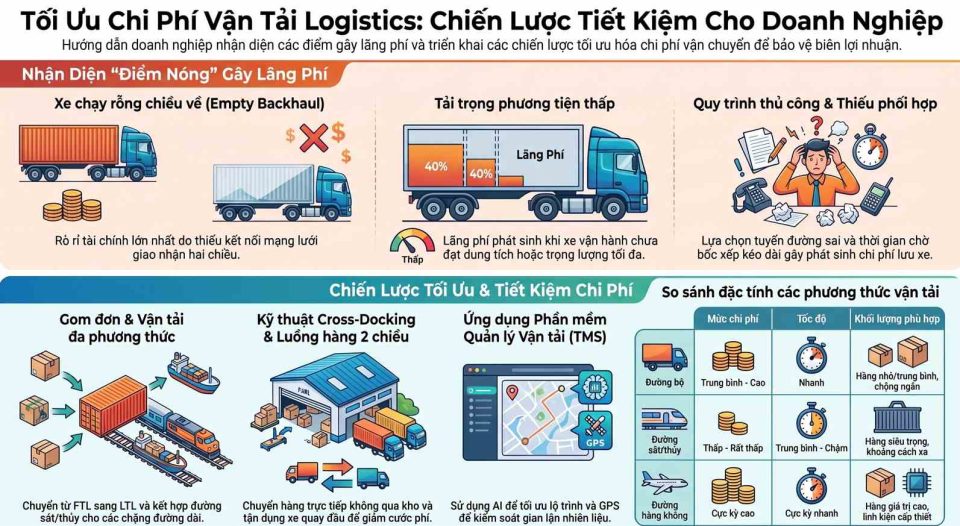 Tối ưu chi phí vận chuyển logistics: Chiến lược tiết kiệm cho doanh nghiệp