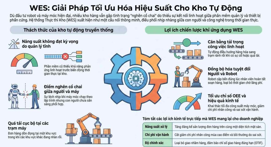 Lợi ích khi ứng dụng WES trong tự động hóa kho cho doanh nghiệp