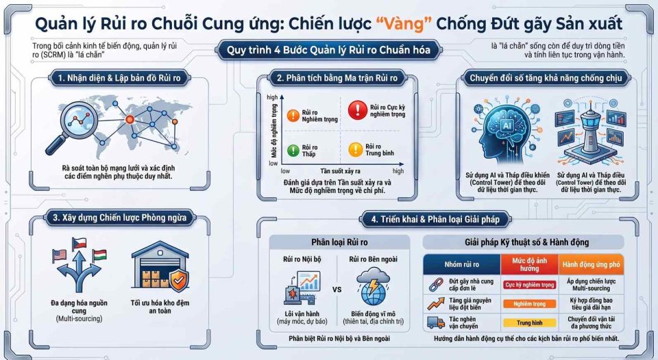 Quản lý rủi ro chuỗi cung ứng: Chiến lược phòng ngừa đứt gãy cho nhà máy