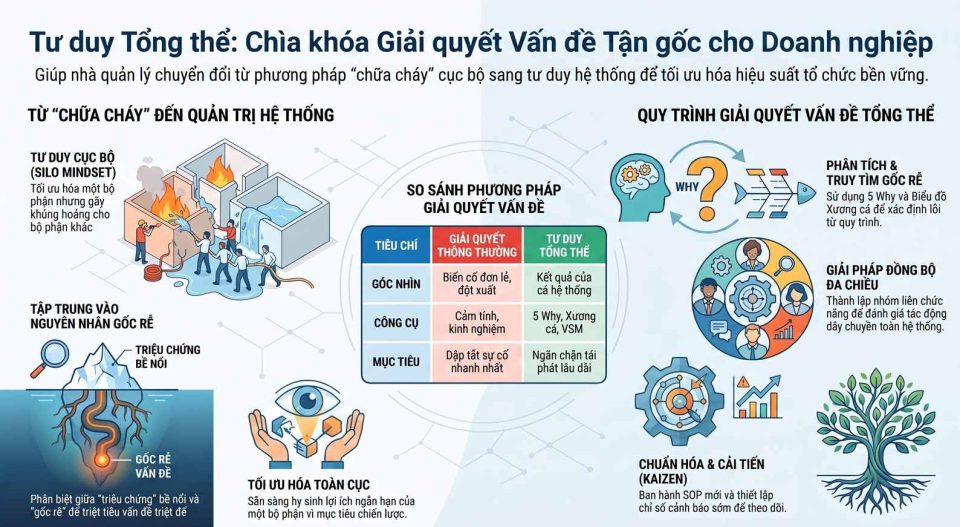 Tư duy tổng thể trong giải quyết vấn đề: Chìa khóa quản trị cho doanh nghiệp