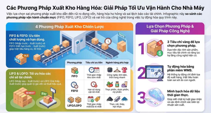 Các phương pháp xuất kho hàng hóa: Giải pháp tối ưu vận hành cho nhà máy