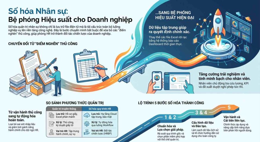 Số hóa quy trình quản trị nhân sự: Bệ phóng hiệu suất cho doanh nghiệp