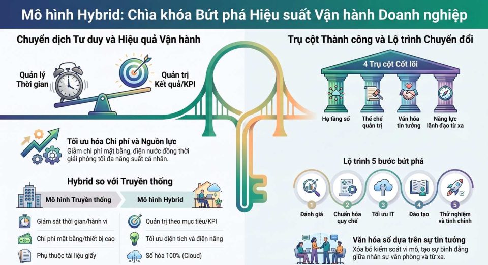 Mô hình làm việc Hybrid giải pháp bứt phá hiệu suất vận hành doanh nghiệp