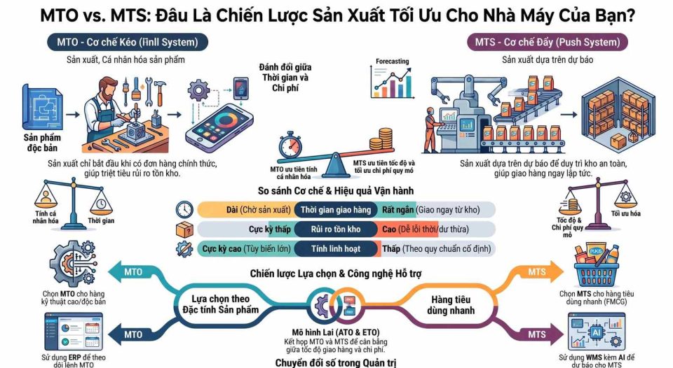 So sánh mô hình MTO và MTS: Chiến lược sản xuất tối ưu cho nhà máy