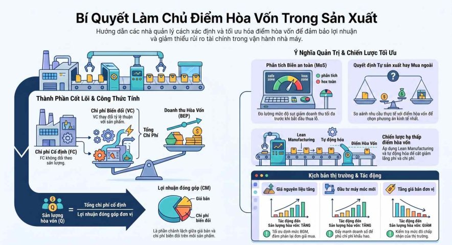 Hướng dẫn cách tính điểm hòa vốn trong sản xuất