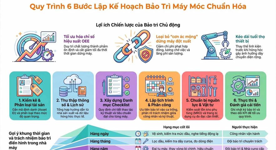 Lập kế hoạch bảo trì máy móc: Quy trình chuẩn cho nhà máy sản xuất