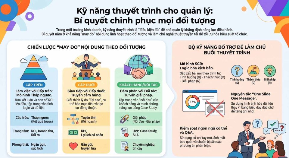 Kỹ năng thuyết trình cho quản lý: Bí quyết chinh phục mọi đối tượng