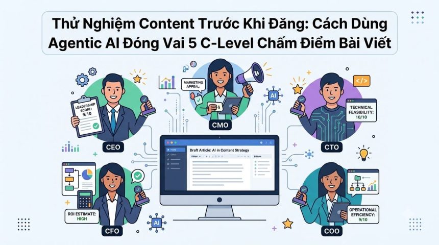 Thử Nghiệm Content Trước Khi Đăng: Cách Dùng Agentic AI Đóng Vai 5 C-Level Chấm Điểm Bài Viết