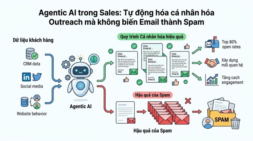 Agentic AI trong Sales: Tự động hóa cá nhân hóa Outreach mà không biến Email thành Spam