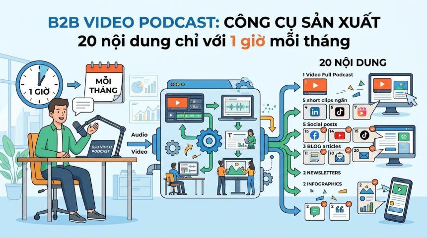 Video Podcast B2B: Bộ máy sản xuất 20 nội dung chỉ với 1 giờ mỗi tháng