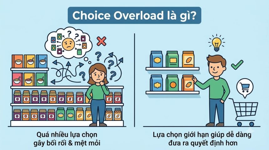 Choice Overload là gì? Vì sao càng nhiều sản phẩm, khách hàng càng khó mua?