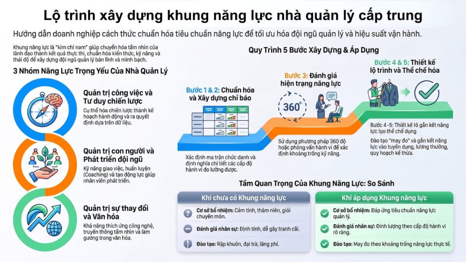 Phương pháp xây dựng khung năng lực nhà quản lý cấp trung