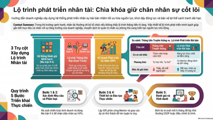 Lộ trình phát triển nhân tài và chiến lược giữ chân nhân sự cốt lõi