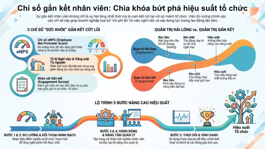 Chỉ số gắn kết nhân viên và giải pháp nâng cao hiệu suất tổ chức