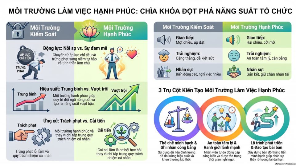 Xây dựng môi trường làm việc hạnh phúc nâng cao năng suất tổ chức