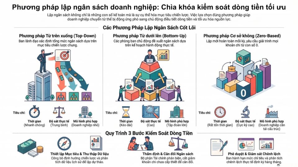 Phương pháp lập ngân sách doanh nghiệp giúp kiểm soát dòng tiền tối ưu