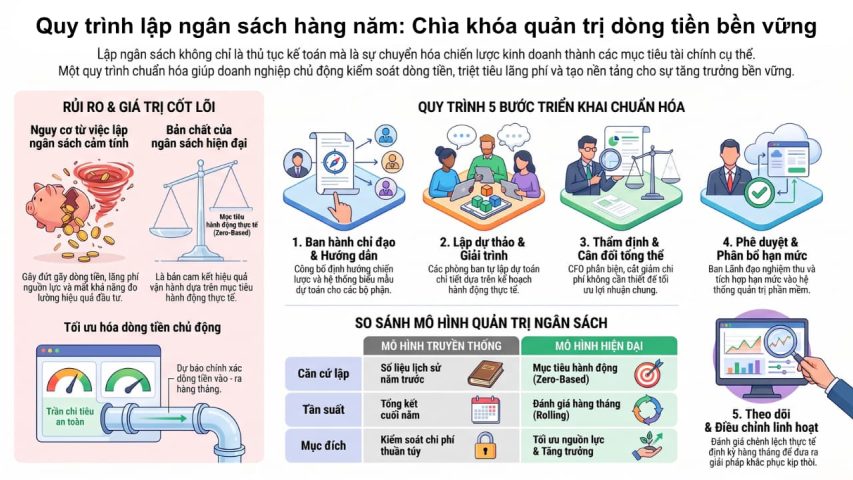 Quy trình lập ngân sách hàng năm: Giải pháp quản trị dòng tiền bền vững