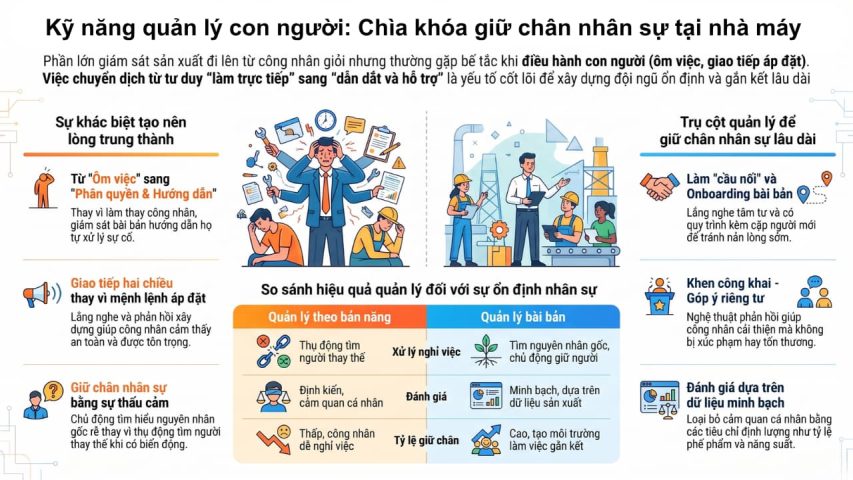Kỹ năng quản lý con người giúp giữ chân nhân sự lâu dài