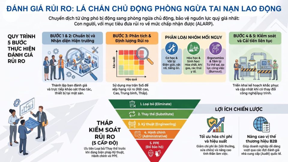 Đánh giá rủi ro an toàn lao động giúp doanh nghiệp chủ động phòng ngừa tai nạn