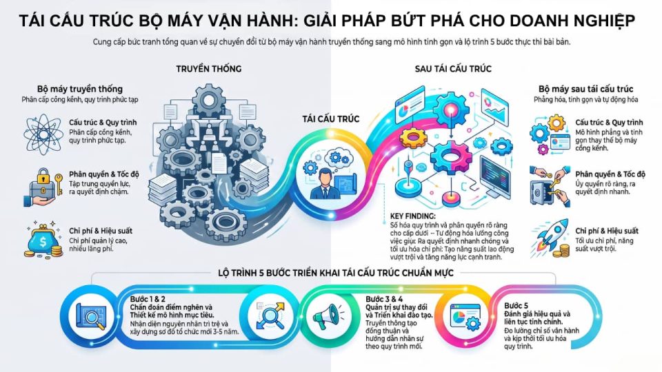 Tái cấu trúc bộ máy vận hành: Giải pháp bứt phá cho doanh nghiệp
