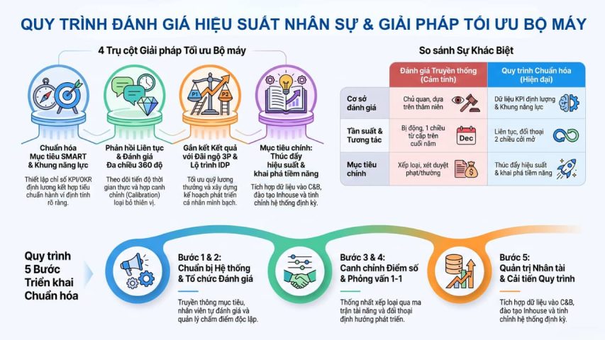 Quy trình đánh giá hiệu suất nhân sự và giải pháp tối ưu bộ máy
