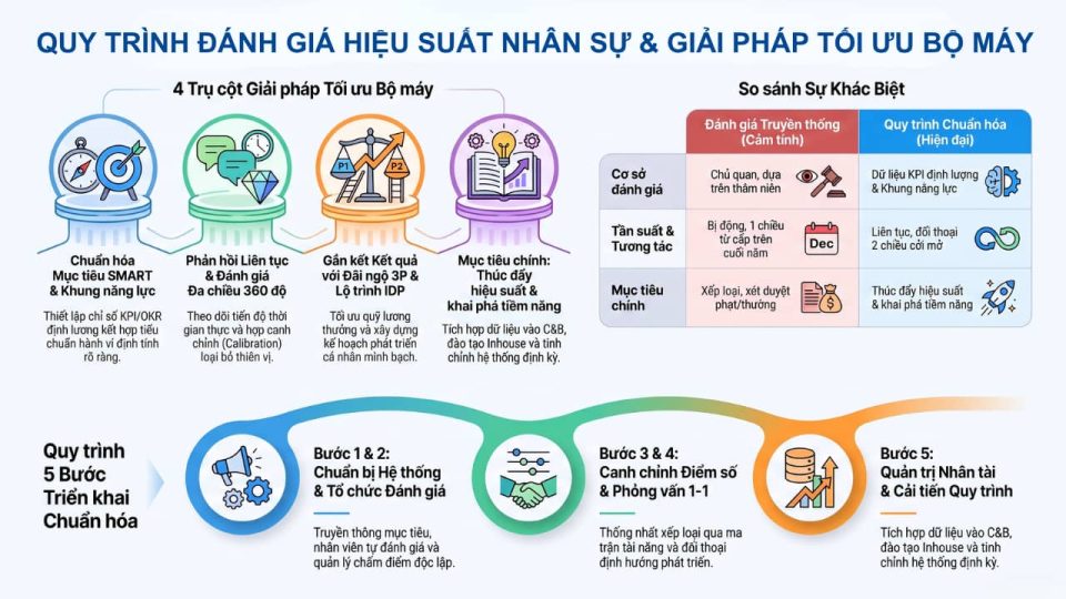 Quy trình đánh giá hiệu suất nhân sự và giải pháp tối ưu bộ máy