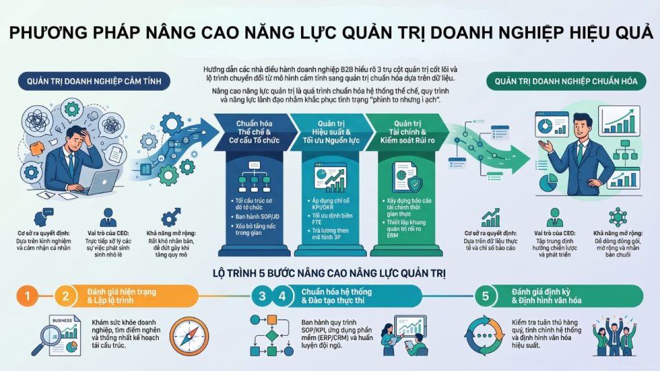 Phương pháp nâng cao năng lực quản trị doanh nghiệp hiệu quả