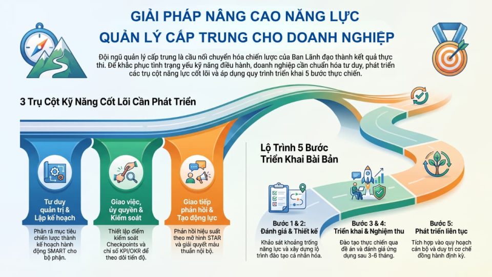 Giải pháp nâng cao năng lực quản lý cấp trung cho doanh nghiệp