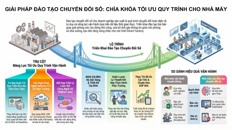 Giải pháp đào tạo chuyển đổi số cho doanh nghiệp sản xuất giúp tối ưu quy trình
