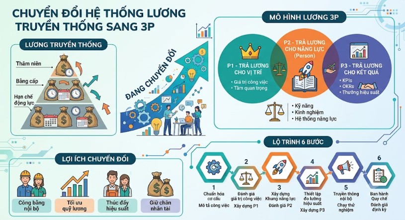 Chuyển đổi hệ thống lương truyền thống sang lương 3P