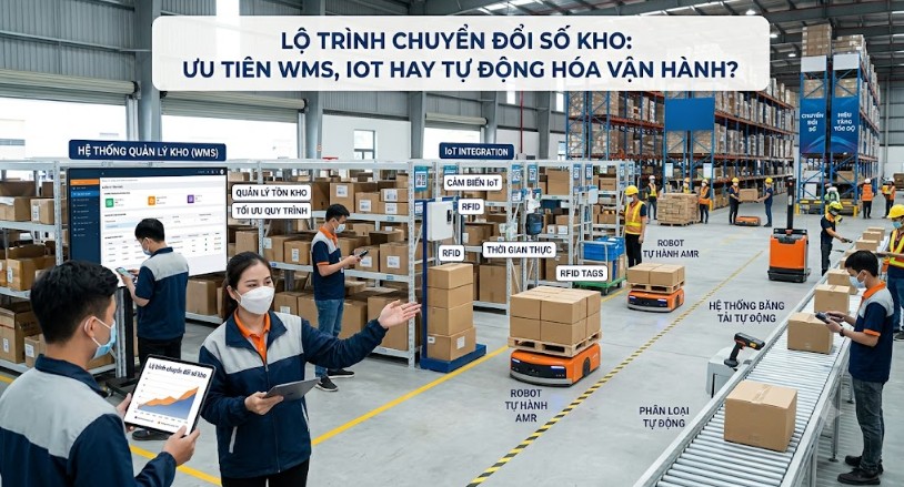Lộ trình chuyển đổi số kho Ưu tiên WMS IOT hay tự động hóa vận hành