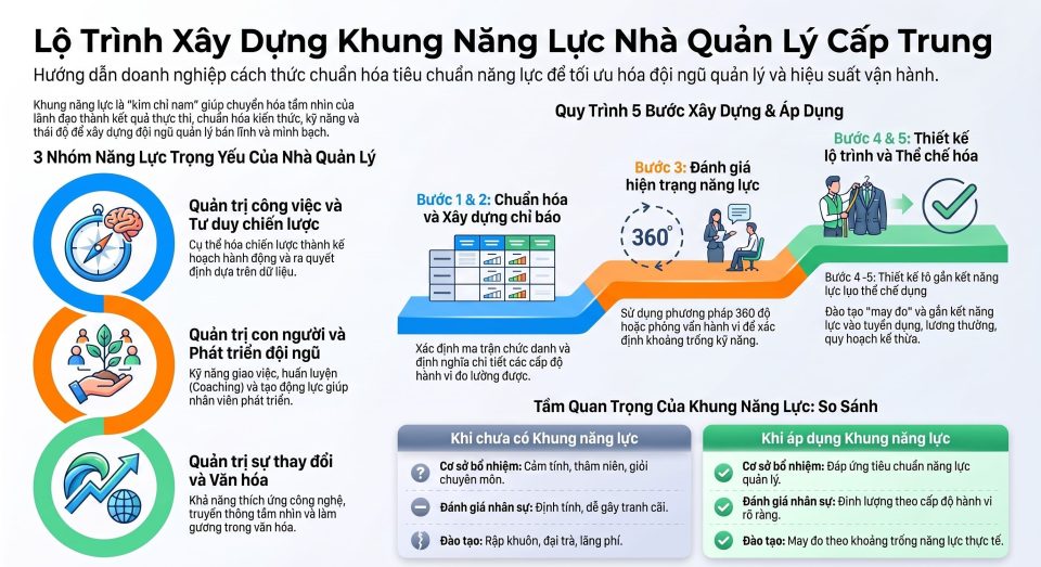 Phương pháp xây dựng khung năng lực nhà quản lý cấp trung