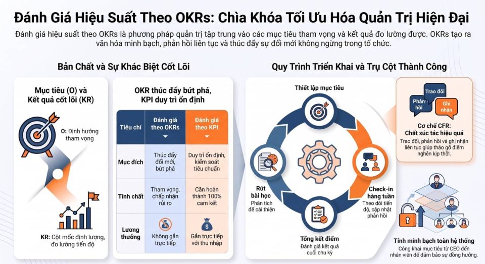 Phương pháp đánh giá hiệu suất theo OKRs tối ưu hóa quy trình quản trị