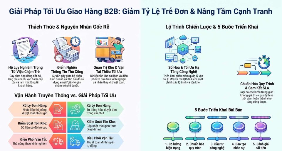 Giải pháp giảm tỷ lệ trễ đơn hàng cho doanh nghiệp B2B
