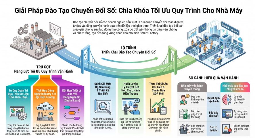 Giải pháp đào tạo chuyển đổi số cho doanh nghiệp sản xuất giúp tối ưu quy trình