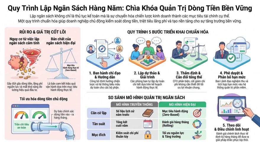 Quy trình lập ngân sách hàng năm: Giải pháp quản trị dòng tiền bền vững
