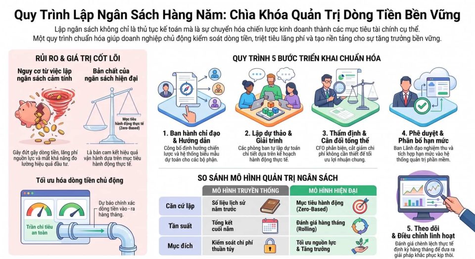 Quy trình lập ngân sách hàng năm: Giải pháp quản trị dòng tiền bền vững