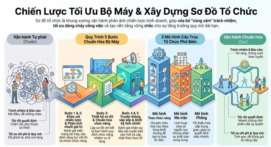 Xây dựng sơ đồ tổ chức và chiến lược tối ưu bộ máy doanh nghiệp