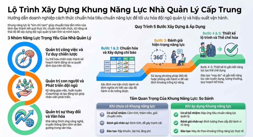 Phương pháp xây dựng khung năng lực nhà quản lý cấp trung