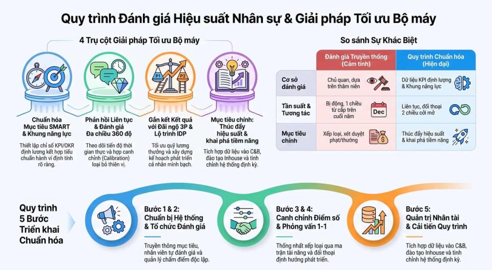 Quy trình đánh giá hiệu suất nhân sự và giải pháp tối ưu bộ máy